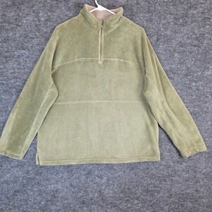 True Grit Fleece Pullover Mens Large Beige Half Zip Casual Sweater‎